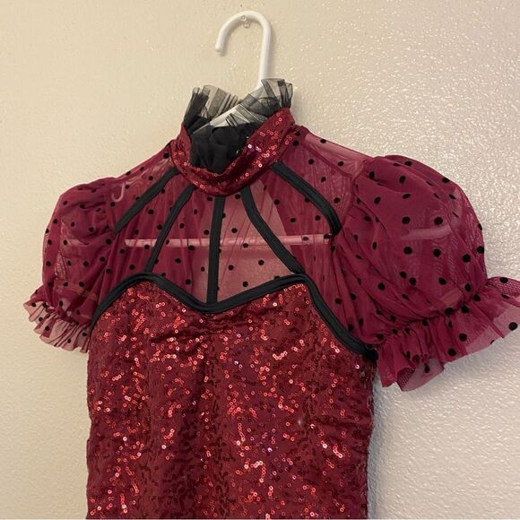 Weissman dance costume burgundy red biketard Hung Up
10877 child LC - Picture 3 of 11